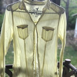 Beautiful sheer, yellow button down